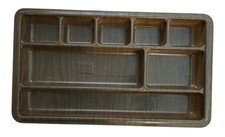 Organizador de gaveta de mesa vintage Max Klein plástico madeira grão aparência feito nos EUA, usado comprar usado  Enviando para Brazil