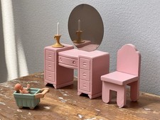 Cadeira vaidade espelhada Strombecker móveis vintage para casa de bonecas extras escala 1:16 comprar usado  Enviando para Brazil