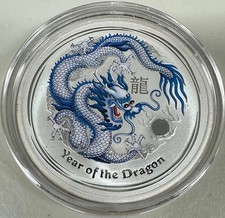 2012 Autralia $1 1oz Prata Pura Série Lunar II Ano do Dragão Colorido comprar usado  Enviando para Brazil