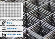 Siatka zgrzewana stalowa 2400x1000 mm (240x100 cm) oczko 25x25x3 mm na sprzedaż  PL