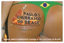 Churrasco do Brasil de Paulo, Barbados - Cartão postal início dos anos 2000 perfeito estado comprar usado  Enviando para Brazil