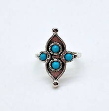 Silvertone turquoise round for sale  Cabot