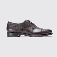 Sapatos Isaia Napoli tamanho UK11.5 marrom escuro perfurado coral biqueira MSRP $895 comprar usado  Enviando para Brazil