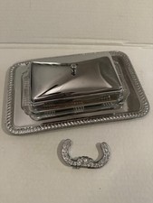 Vintage Irvinware Metal Manteiga Prato Vidro Inserção Precisa TLC Pequena Peça Caiu comprar usado  Enviando para Brazil