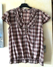 Blouse carreaux marron d'occasion  Bourg-de-Péage