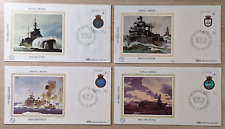 Usado, Capas de seda Gibraltar Benham: conjunto completo de 4 cristas navais (2ª série); navios comprar usado  Enviando para Brazil