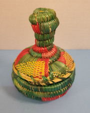 Colorful woven lidded for sale  Des Moines