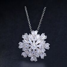 Pingentes de colar tridimensionais de prata com pedra preciosa topázio branco floco de neve 24 mm comprar usado  Enviando para Brazil