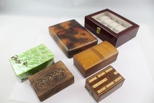 Lote de caixas antigas de relógio vintage caixa de exibição esculpida à mão regência parquet trabalho comprar usado  Enviando para Brazil