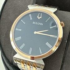 Bulova Regatta relógio masculino quartzo dois tons mostrador preto algarismos romanos 38MM 98A234 comprar usado  Enviando para Brazil