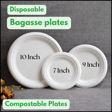 Bagasse plates compostable for sale  LEICESTER