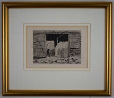 Threshing barn. etching for sale  LEYBURN