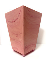 Antiga lata de lixo de banheiro Schwarz Bros plástico rosa mármore falso Hollywood Regency comprar usado  Enviando para Brazil