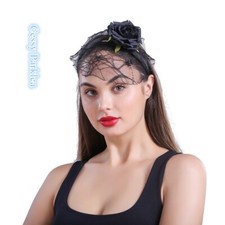 Faixa de cabeça fantasia rosa viúva negra casamento cadáver cemitério noiva zumbi SN-D2-1, usado comprar usado  Enviando para Brazil