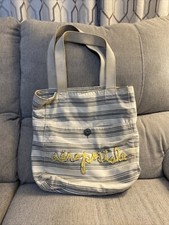 Bolsa tote vintage Aeropostale branca com listras cinza comprar usado  Enviando para Brazil