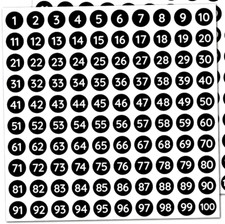 Number stickers 1cm for sale  SOUTHPORT