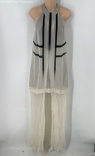 Vestido maxi feminino Dion Lee branco preto seda sem mangas casual zíper nas costas tamanho 4 comprar usado  Enviando para Brazil