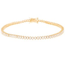 Usado, Pulseira de tênis Diamonique prata esterlina folheada a ouro corte princesa, 7-3/4" comprar usado  Enviando para Brazil
