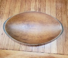 Usado, Tigela de madeira estilo primitivo formato oval vintage 19" tinta azul usada comprar usado  Enviando para Brazil