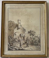 Dessin xviiie. scène d'occasion  France