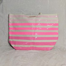 Bolsa tote Victoria's Secret grande para pernoite nova sem etiquetas lona branca e lantejoulas rosa comprar usado  Enviando para Brazil