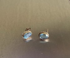 Blue topaz earrings for sale  Palestine
