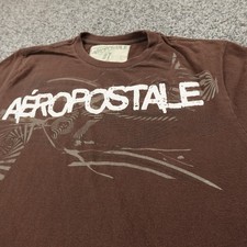 Camiseta masculina Aeropostale vintage G marrom gráfica manga curta Preppy Grunge Y2K comprar usado  Enviando para Brazil