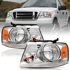 Conjunto de conjunto de faróis âmbar carcaça cromada Ford F-150 F150 Fit 2004-2008 comprar usado  Enviando para Brazil