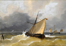 Stunning Oil painting seascape sail boats In the stormy sea with ocean waves 36" comprar usado Stunning Oil painting seascape sail boats In the stormy sea with ocean waves 36" comprar usado  Enviando para Brazil