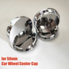 Usado, 4x 56mm ABS roda de carro centro aro cubo tampas arco chapeamento em branco prata cromado comprar usado  Enviando para Brazil