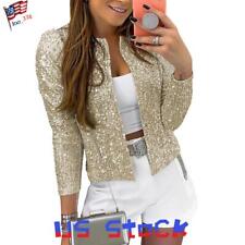 glitter jacket top gold for sale  USA