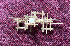 Goldbrosche kleiner perle gebraucht kaufen  Bremen