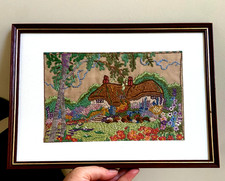 Vintage framed embroidery for sale  SHREWSBURY