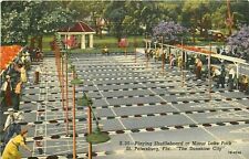 Cartão postal de linho FL I475 jogando embaralhamento no Mirror Lake Park São Petersburgo , usado comprar usado  Enviando para Brazil