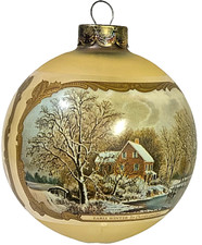 Ornamento Hallmark 1980 Curier Ives avós bola de vidro aparador de árvore caixa original comprar usado  Enviando para Brazil