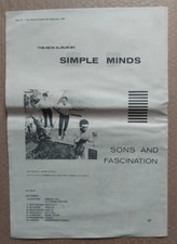 simple minds poster for sale  ULVERSTON