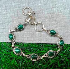 Pulseira de Malaquita 925 Pulseira Elegante Pulseira Linda MO90 comprar usado  Enviando para Brazil