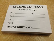 Taxi receipts pad for sale  READING