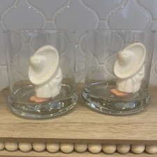 Usado, Par Vintage de Copos de Tequila Pesados Homem Dormindo Sob Sombrero Vidro Transparente comprar usado  Enviando para Brazil