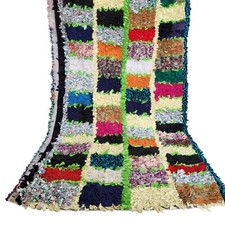 Tapete marroquino vintage feito à mão com franjas 5'4"x3'1" colorido design patchwork tapete comprar usado  Enviando para Brazil