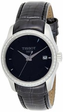 Usado, Relógio feminino Tissot Couturier mostrador preto couro diamante - T0352106605100 NOVO comprar usado  Enviando para Brazil