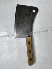 Antigo Butcher Cleaver Aço Pesado Madeira Rústica 12,5" Ferramenta Pátina - Usado Raro comprar usado  Enviando para Brazil