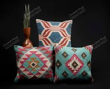 Conjunto de 3 capas de almofada de lã juta almofada indiana vintage feita à mão travesseiro Kilim comprar usado  Enviando para Brazil