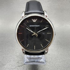 Relógio masculino Emporio Armani 41 mm mostrador preto tom prata data redonda nova bateria comprar usado  Enviando para Brazil