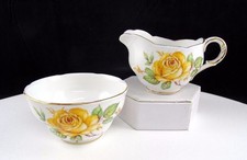 MELBA ENGLAND #MEL14 ROSA AMARELA E ARO DOURADO RECORTADO 2 3/8" CREME E AÇÚCAR DÉCADA DE 1950 comprar usado  Enviando para Brazil