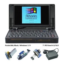Computadora retro Pocket386 DOS 386sx-40Mhz Core M6117Soc Hand386 actualización negra segunda mano  Embacar hacia Mexico