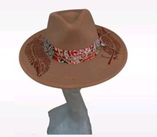 Chapéu Fedora estampado camelo e rosa serve para cabeça 57cm, usado comprar usado  Enviando para Brazil