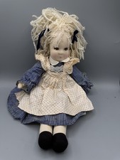 Usado, Pier 1 Importado Boneca de Pano 18” Fio Loiro Cabelo Vestido Listrado Azul Vintage comprar usado  Enviando para Brazil