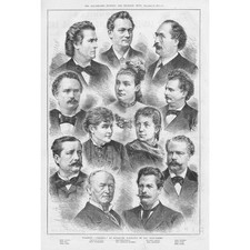 Retratos de artistas em Wagner's Parsifal em Bayreuth - Estampa antiga 1882 comprar usado  Enviando para Brazil