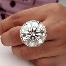 RARO ANEL SOLITÁRIO DE DIAMANTE TRATADO OFF WHITE COM CERTIFICAÇÃO 25,50 quilates em prata 925 comprar usado  Enviando para Brazil